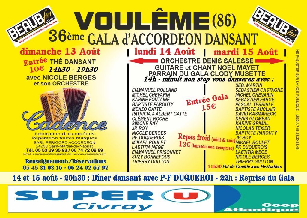 36 ème Gala d'Accordéon Dansant à Voulême(86)